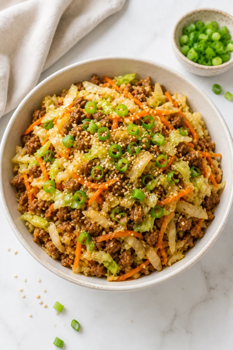 Top Shot of Egg Roll in a Bowl