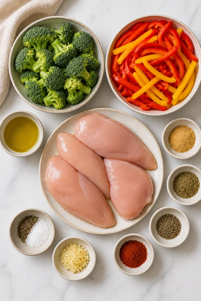 Sheet Pan Chicken and Veggies ingredients