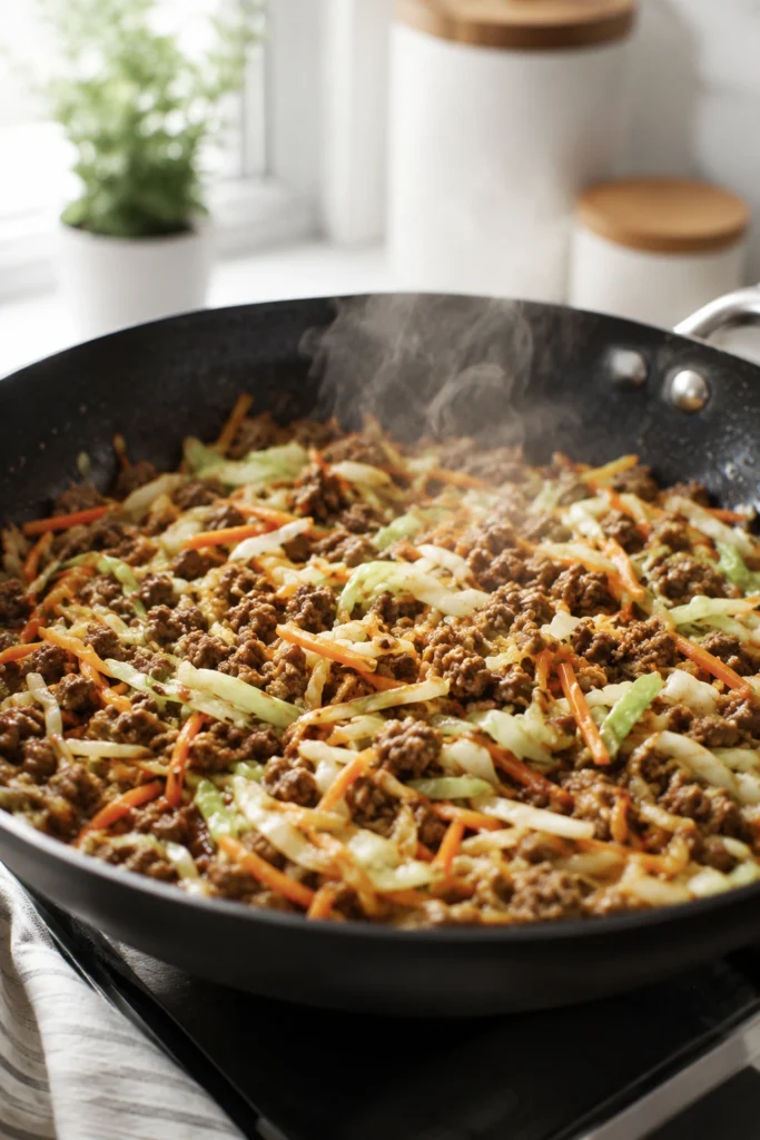 Process of Egg Roll in a Bowl