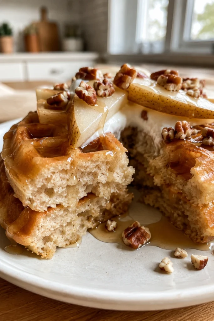 Vegan Pear Ginger Waffles