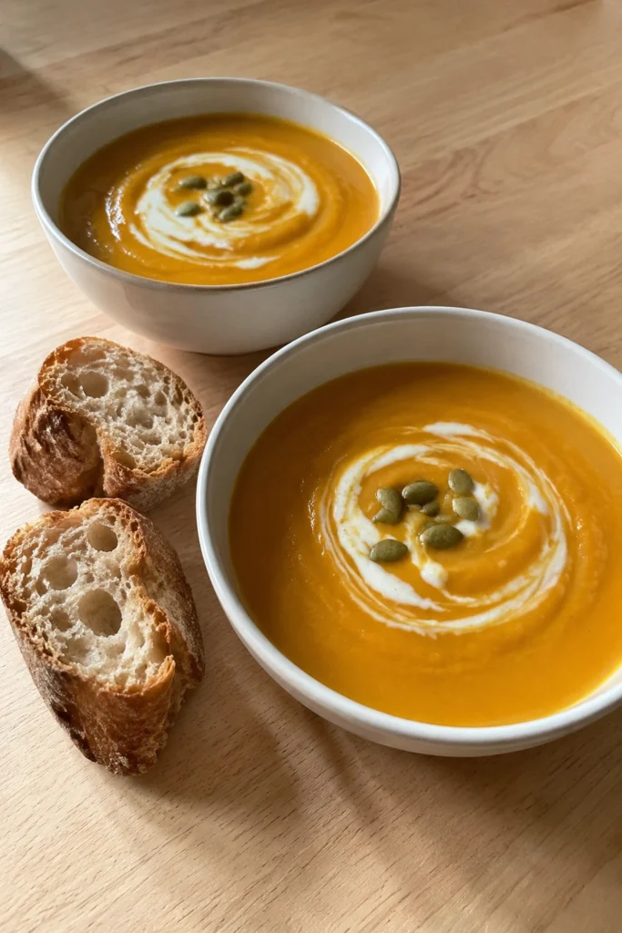 Final shot of Slow Cooker Butternut Squash Soup