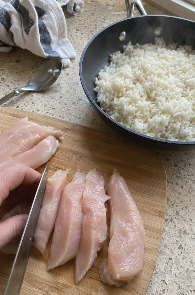 Healthy Chicken Burrito Bowls Process