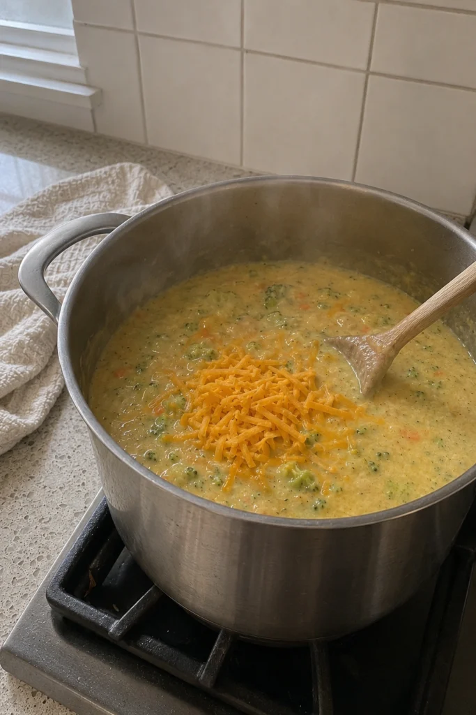 Broccoli Cheddar Soup process