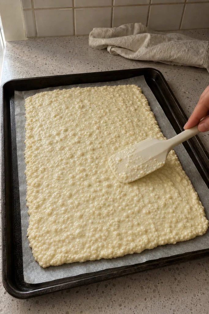 Easy Cottage Cheese Flatbread Process