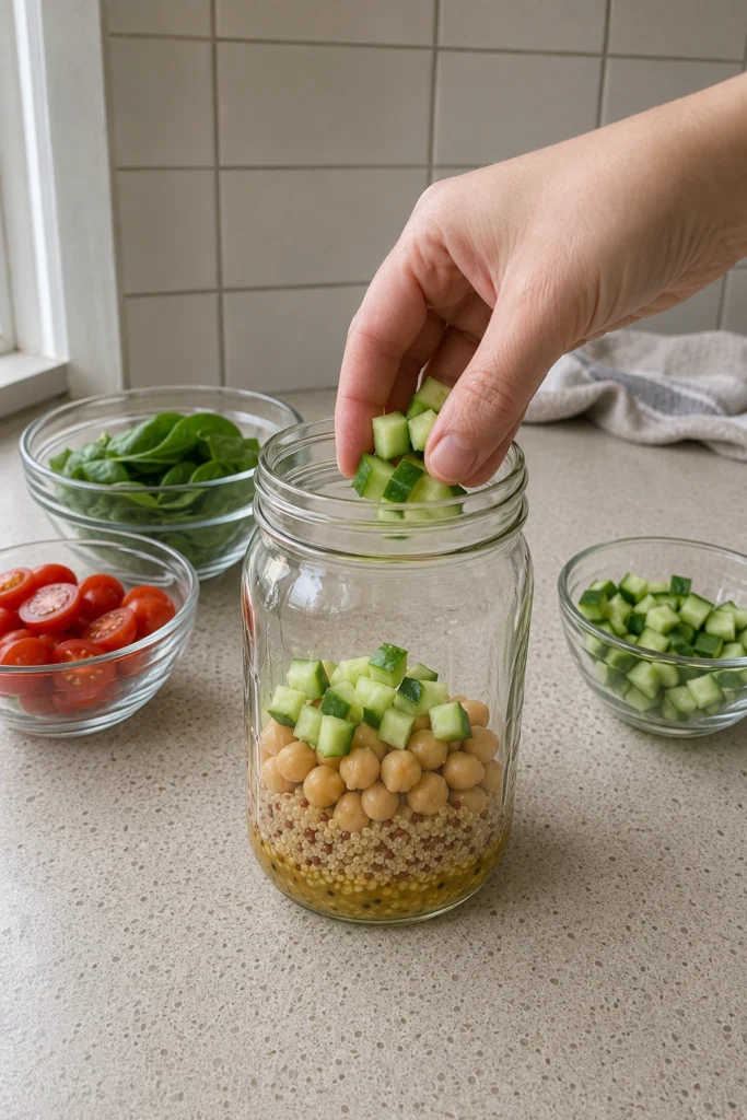 Easy Mason Jar Salads Process