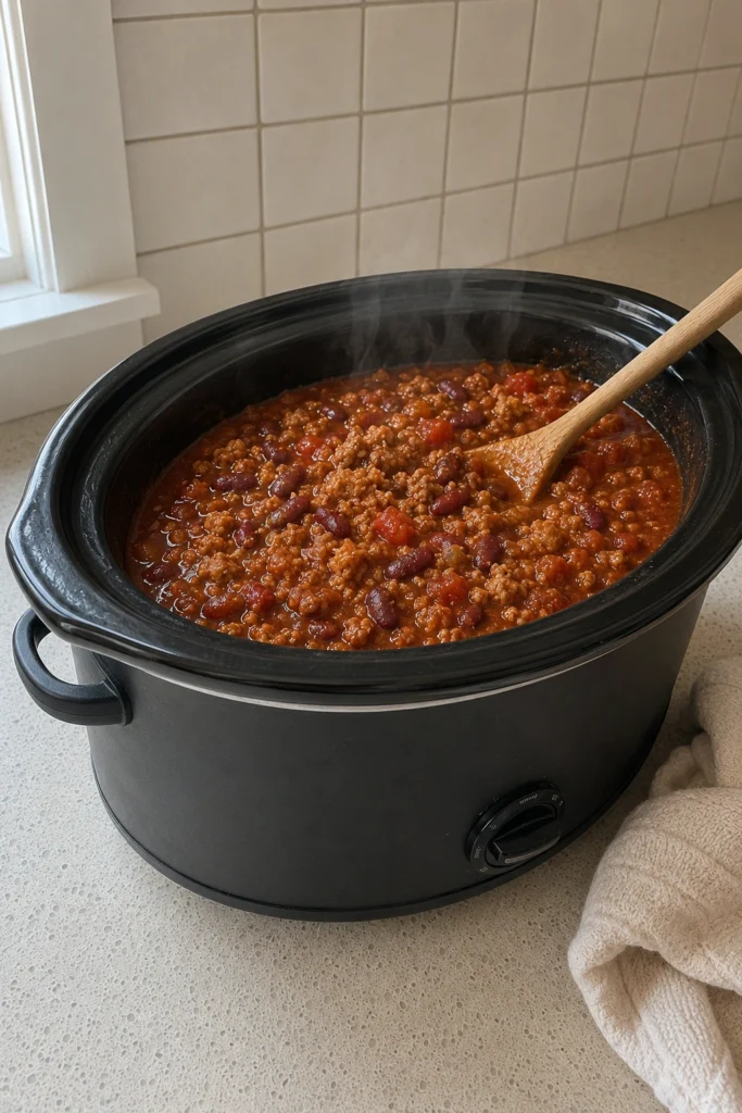 Crockpot Turkey Chili Process