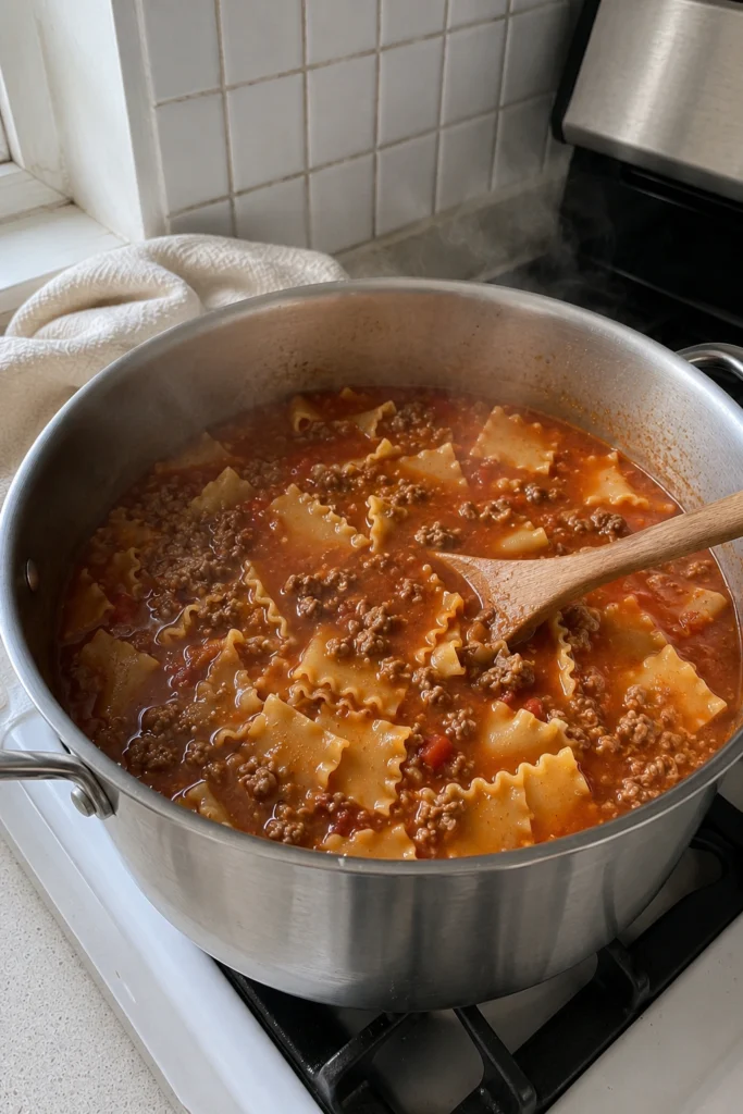 Lasagna Soup process