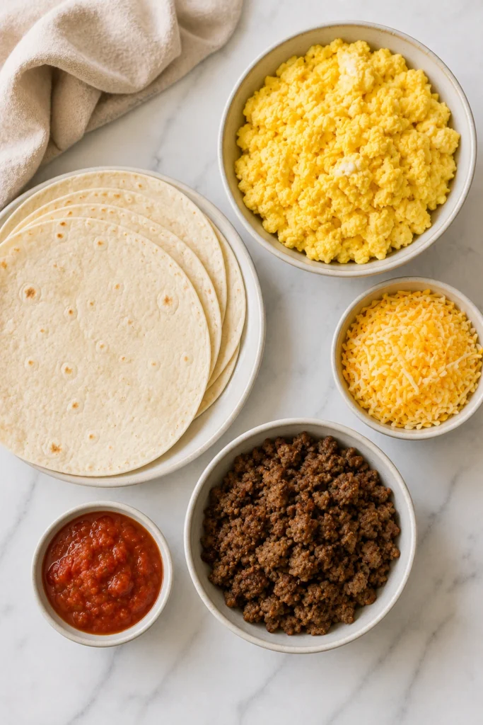 Freezer Breakfast Burritos ingredients