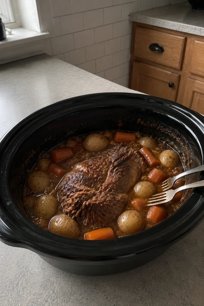 Crockpot Pot Roast process