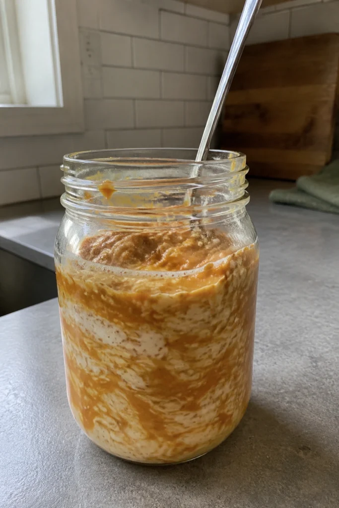 Pumpkin Overnight Oats process
