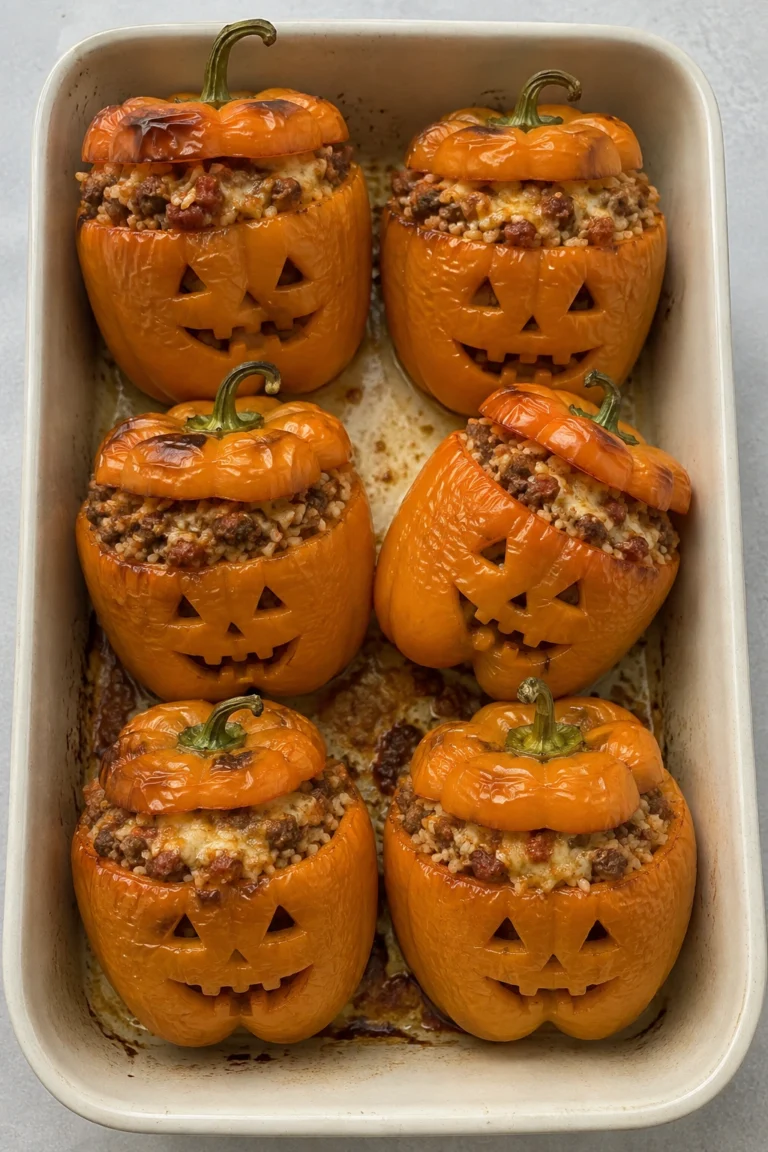 Jack-o'-Lantern Stuffed Peppers final shot