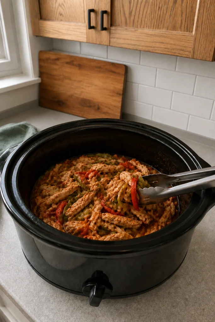 Crockpot Chicken Fajitas process