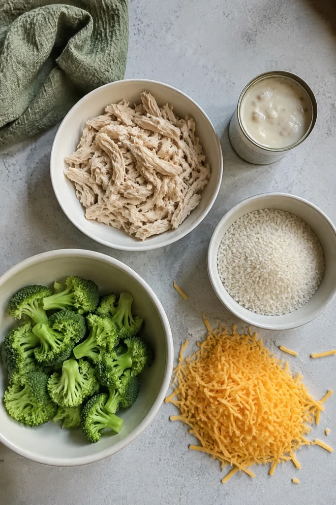 Chicken Broccoli Rice Casserole ingredients
