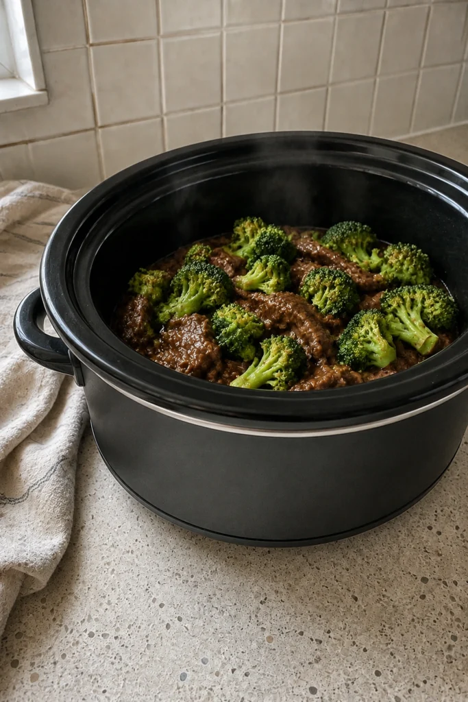 Crockpot Beef and Broccoli process
