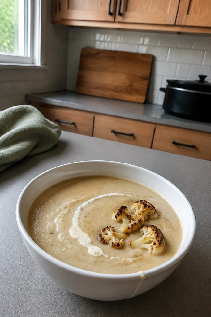 Creamy Roasted Cauliflower Soup hero shot 