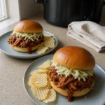 Crockpot Pulled Chicken Sandwiches final shot