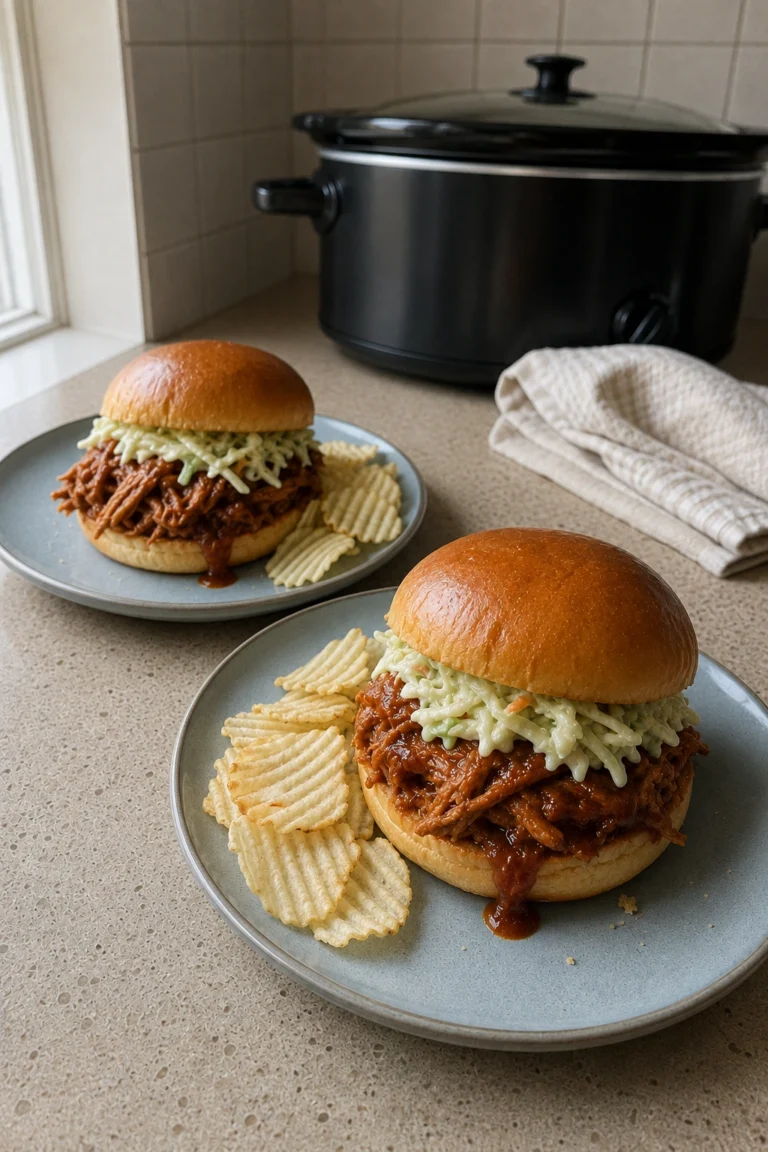 Crockpot Pulled Chicken Sandwiches final shot