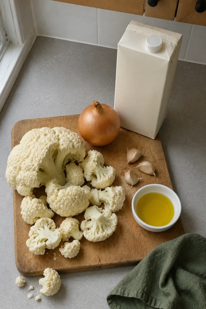 Creamy Roasted Cauliflower Soup ingredients