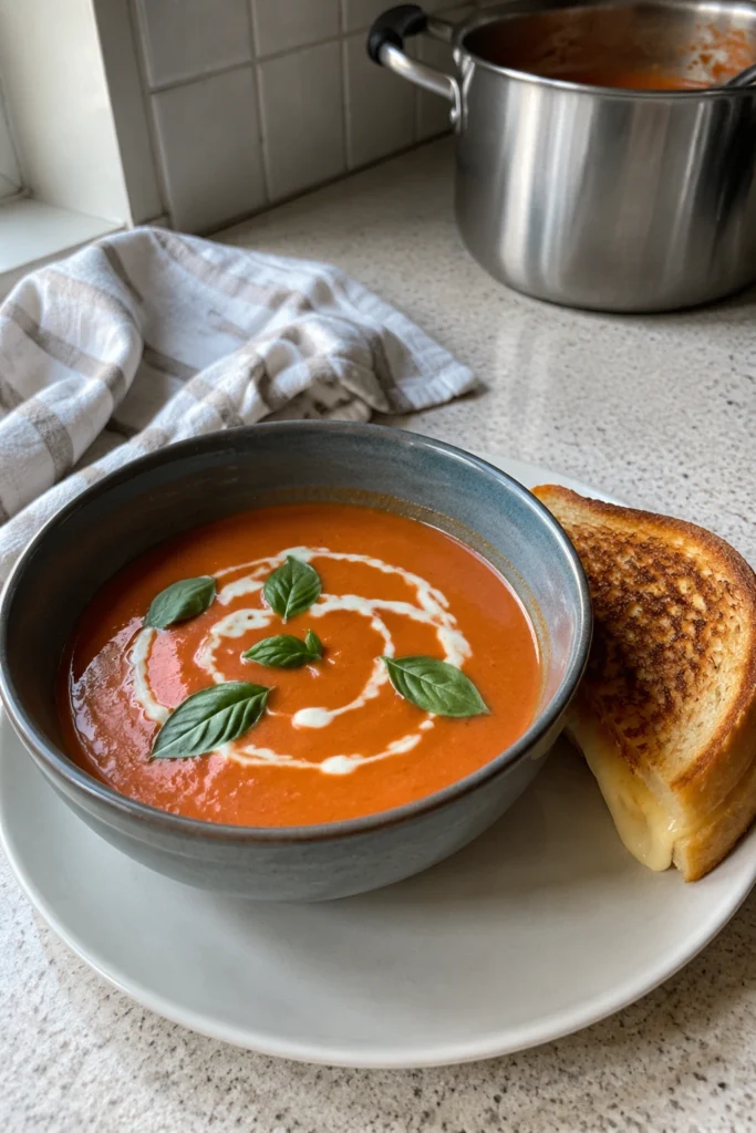 Creamy Tomato Basil Soup final shot