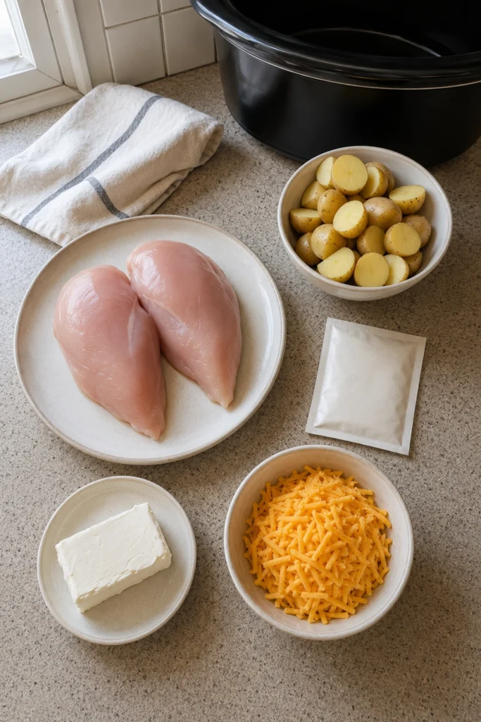 Crockpot Ranch Chicken and Potatoes ingredients
