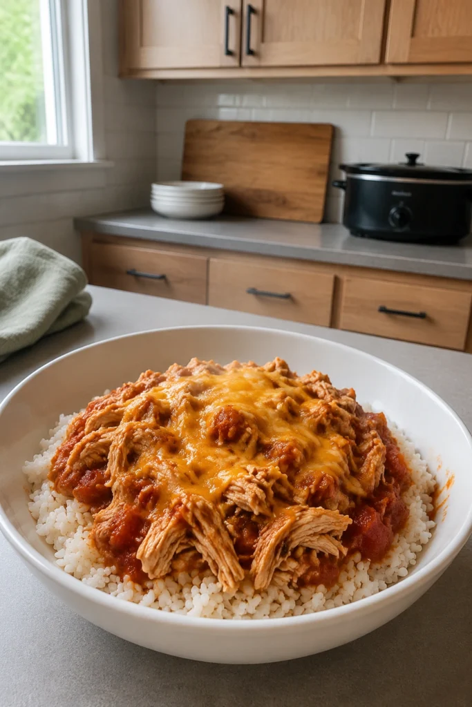 Crockpot Salsa Chicken hero shot