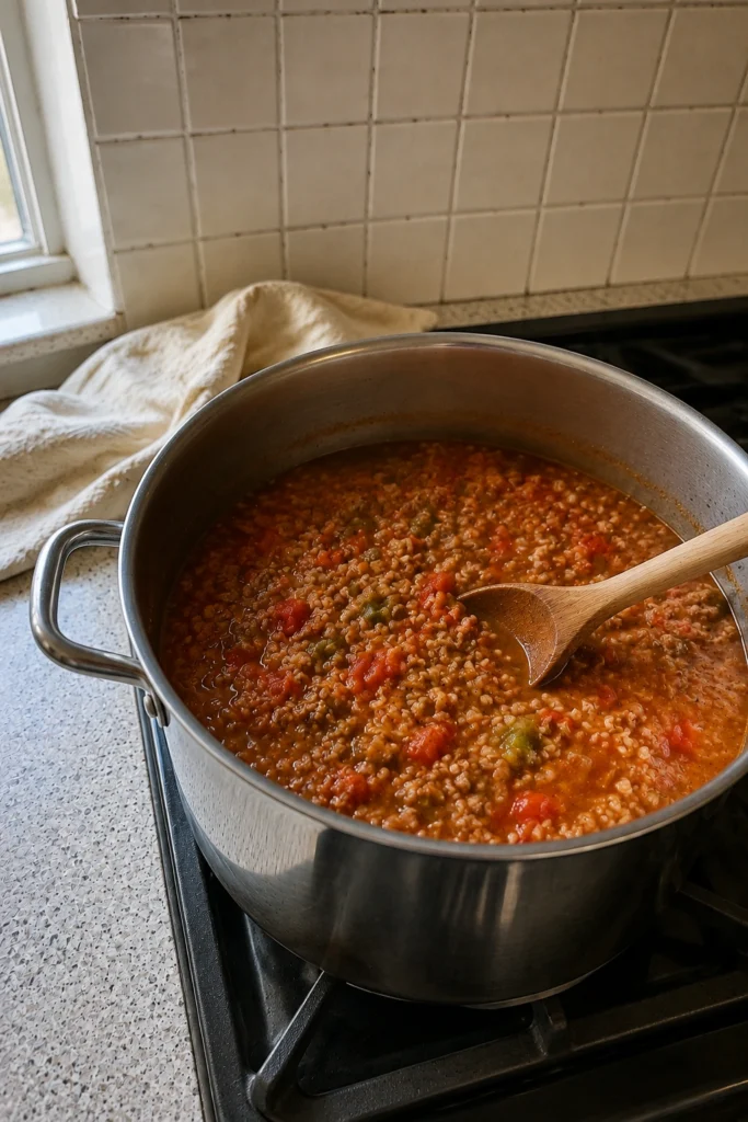 Stuffed Pepper Soup process