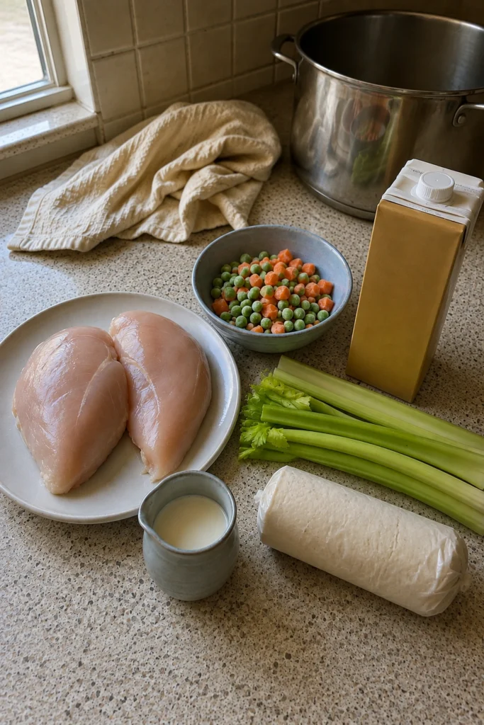 Creamy Chicken Pot Pie Soup ingredients