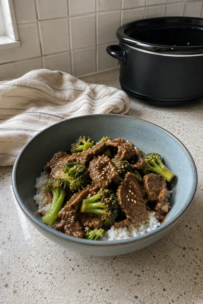 Crockpot Beef and Broccoli hero shot
