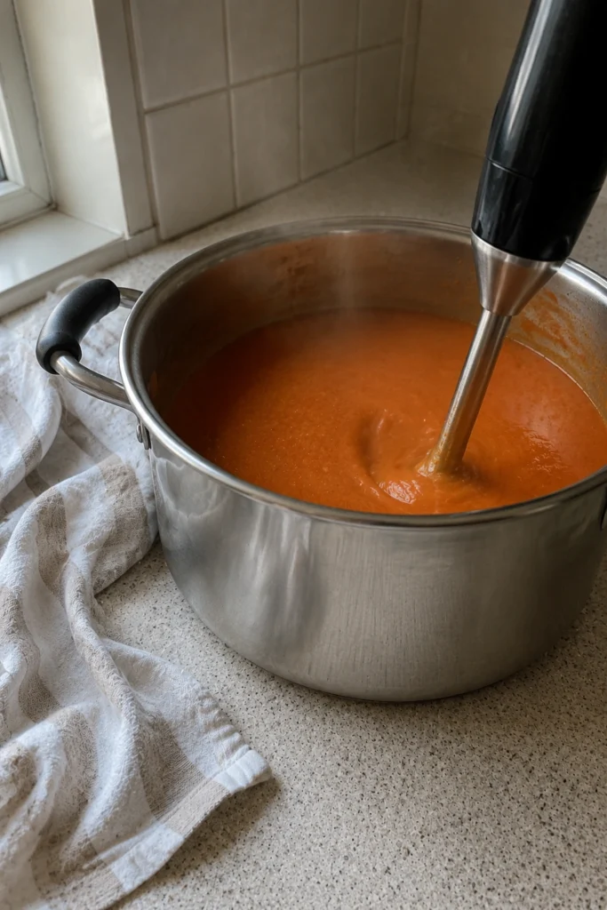 Creamy Tomato Basil Soup process
