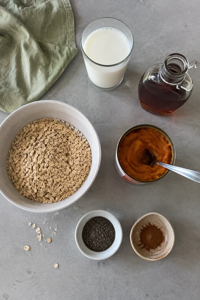 Pumpkin Overnight Oats ingredients
