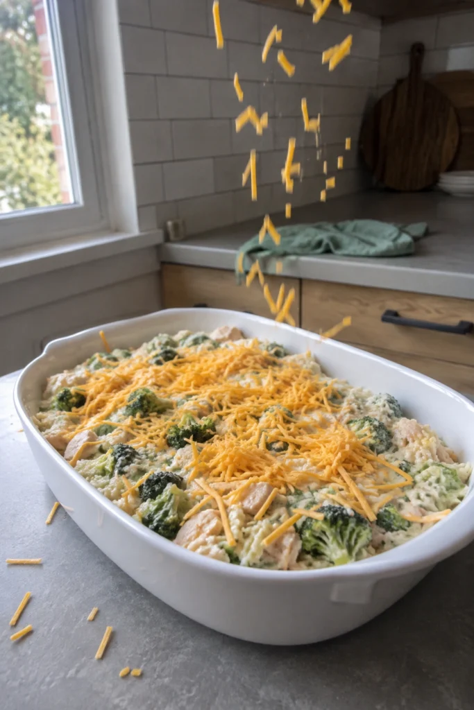 Chicken Broccoli Rice Casserole process
