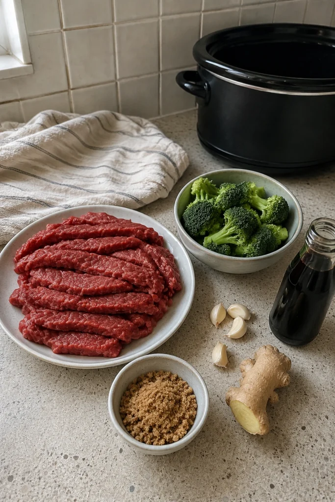 Crockpot Beef and Broccoli ingredients